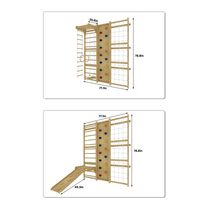 Avenlur Walnut - 9-in-1 Swedish Ladder Wall Gym and Climber