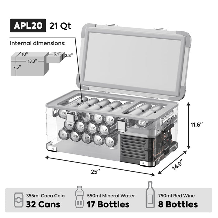 ICECO APL20 Light Duty Aluminum Freezer Single Zone 21QT/20 LT