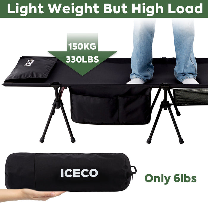 ICECO Portable Camping Cot Black