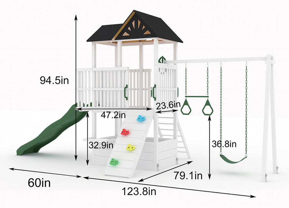 Avenlur Craftsman - Modern Backyard Outdoor Swing Set