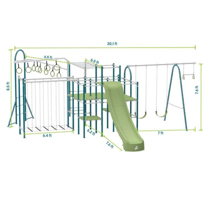 ActivPlay BaseCamp Playground Hanging Bridge, Jungle Line, Monkey Bars