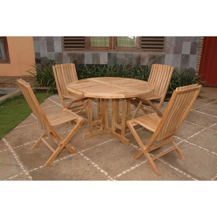 Anderson Teak Set-34 Outdoor Dinning Table Set-4 Seater-Folding Chairs