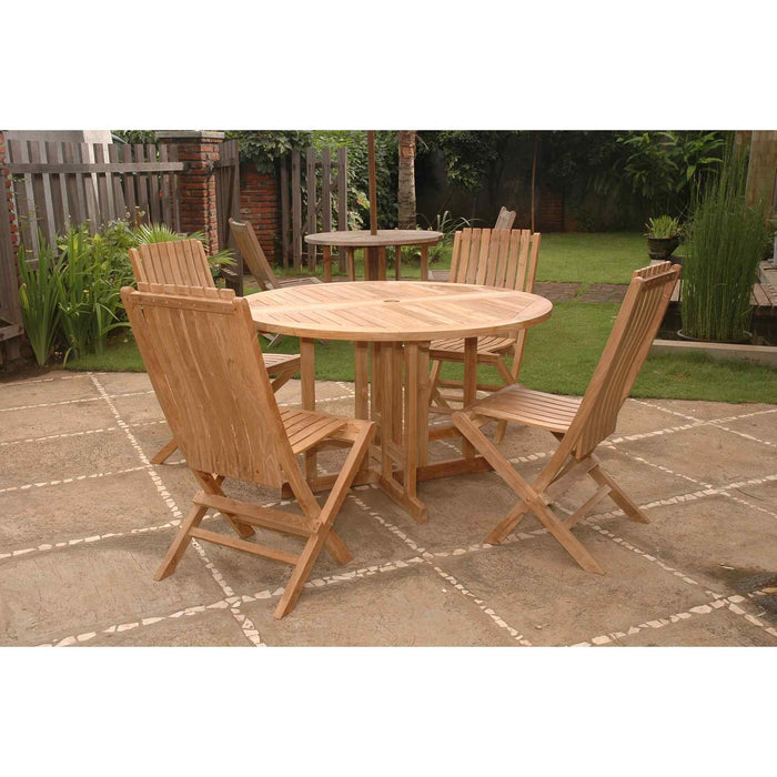 Anderson Teak Set-34 Outdoor Dinning Table Set-4 Seater-Folding Chairs