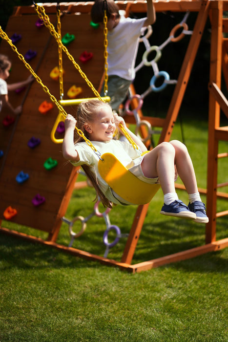 Avenlur Sycamore - Backyard Ultimate Climbing Set with 2 Swings And Trapeze Bar