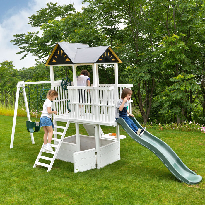 Avenlur Craftsman - Modern Backyard Outdoor Swing Set