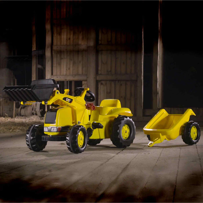 CAT Kids ride on Toy Tractor With Trailer