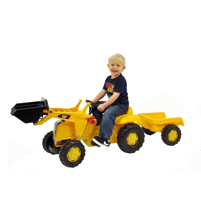 CAT Kids ride on Toy Tractor With Trailer