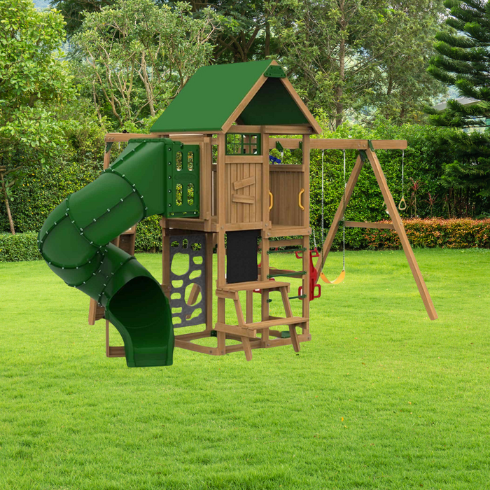 Playstar Highland Gold Swing Set- Ready To Assemble