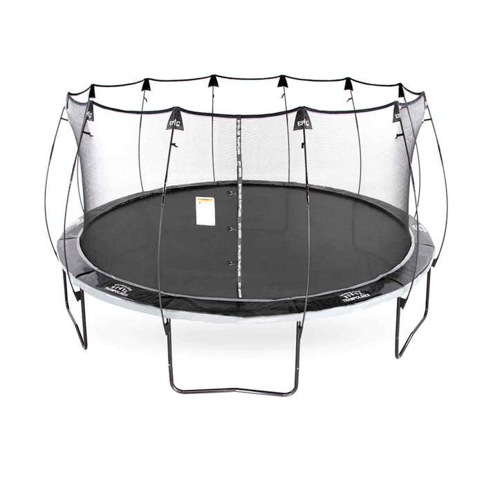 Skywalker 16ft round outdoor trampoline large with net enclosure color black on white back round