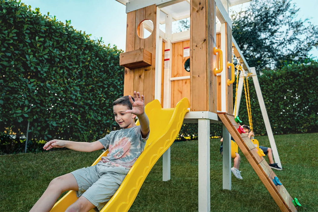 Avenlur Forest - Modern Backyard Outdoor Swing Set 2 Swings And Trapeze Bar