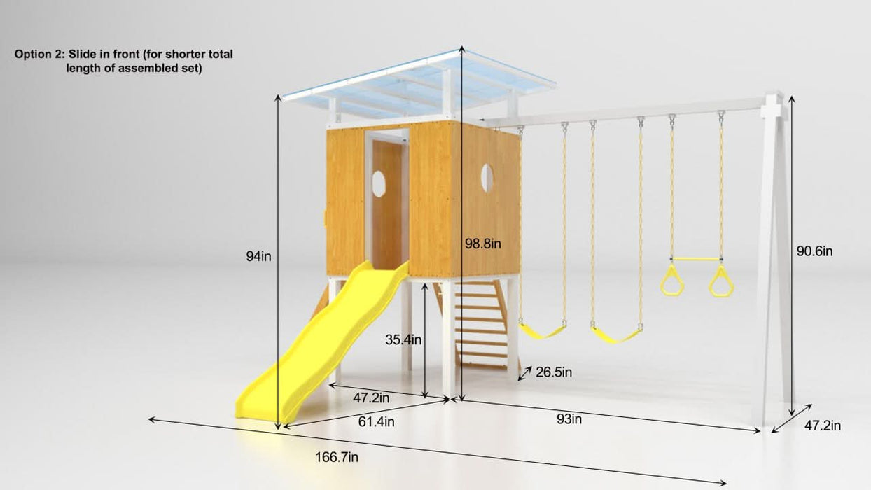 Avenlur Forest - Modern Backyard Outdoor Swing Set 2 Swings And Trapeze Bar